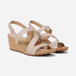 Naturalizer Adria Wedge Sandal Womens Beige Wedge Sandals ZM91-4251K0