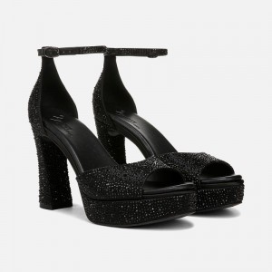 Naturalizer 27 Edit Delphie Dress Sandal Womens Black Heeled Sandals VA58-1608P2