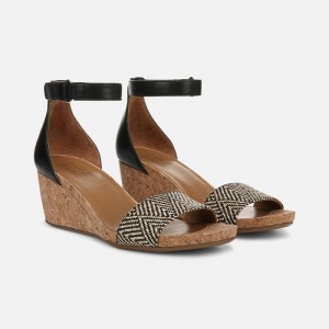 Naturalizer Areda Wedge Sandal Womens Black Wedge Sandals OO76-4116T2