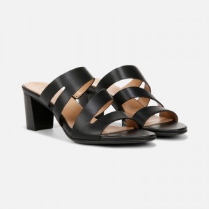 Naturalizer Beaming Slide Sandal Womens Black Heeled Sandals AZ55-2285E0