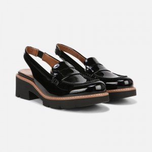 Naturalizer Darry Lug Sole Slingback Loafer Womens Black Loafers GR64-8864S1