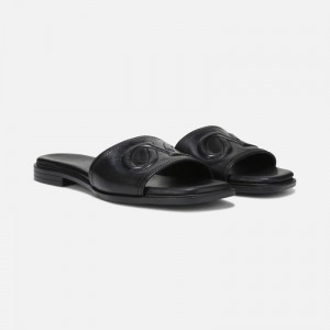 Naturalizer Genevieve Slide Sandal Womens Black Flat Sandals WL21-8721N4