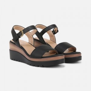 Naturalizer SOUL Graciela Wedge Sandal Womens Black Wedge Sandals JV17-6197V0