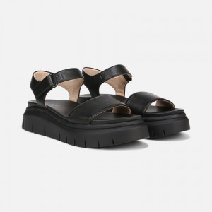 Naturalizer SOUL Poppi Wedge Sandal Womens Black Platform Sandals NW89-5889K5