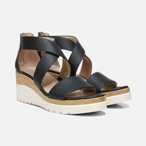 Naturalizer Soul Goodtimes Wedge Sandal Womens Black Wedge Sandals RF24-2154B1