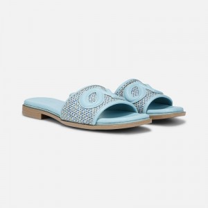Naturalizer Genevieve Slide Sandal Womens Blue Flat Sandals KA54-1684A7