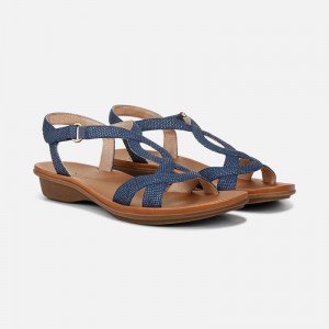 Naturalizer SOUL Solo Sandal Womens Blue Flat Sandals LN59-6139K8