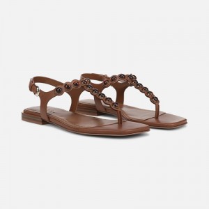 Naturalizer 27 EDIT Nara Sandal Womens Brown Flat Sandals JW61-6821L9