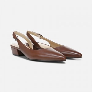 Naturalizer Banks Pointed Toe Flat Womens Brown Slingbacks ZR79-4859N4