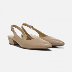 Naturalizer Banks Pointed Toe Flat Womens Brown Slingbacks MR90-8680Z0