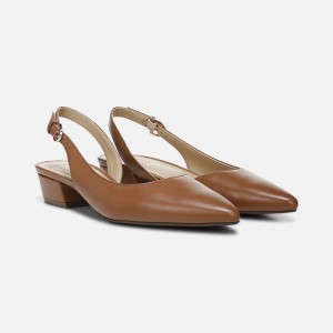 Naturalizer Banks Pointed Toe Flat Womens Brown Slingbacks DC76-9606C2