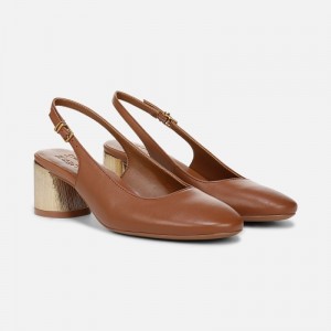 Naturalizer Lane Slingback Pump Womens Brown Block Heels HZ71-9941X3