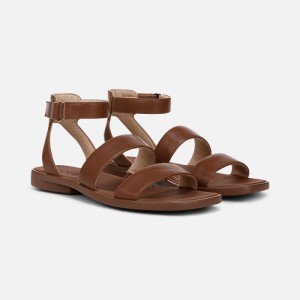 Naturalizer SOUL Fiesta Strappy Sandal Womens Brown Flat Sandals GA46-0466Z9