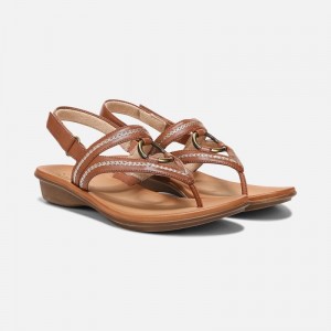 Naturalizer SOUL Sunny Sandal Womens Brown Flat Sandals XU25-4425U6