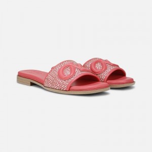 Naturalizer Genevieve Slide Sandal Womens Coral Pink Flat Sandals DG57-8667O0