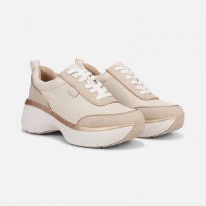 Naturalizer SOUL Roquel Lace Up Sneaker Womens Cream Lace Up Sneakers BI59-1139T4