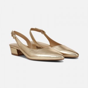 Naturalizer Banks Pointed Toe Flat Womens Dark Gold Slingbacks HS02-7142Z2