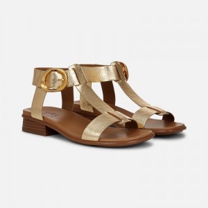 Naturalizer Brandy Sandal Womens Dark Gold Flat Sandals VJ84-1174C7