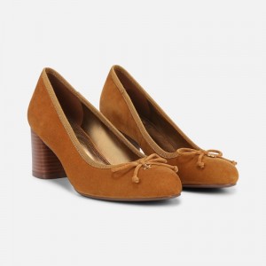 Naturalizer Sienna Block Heel Pump Womens Dark Yellow Block Heels GR46-8806Z1