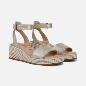 Naturalizer SOUL Gloria Espadrille Womens Gold Metallic Wedge Sandals PX22-9712J4