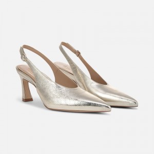 Naturalizer 27 EDIT Elaine Slingback Dress Shoe Womens Gold Pointed Toe IX50-2260J6