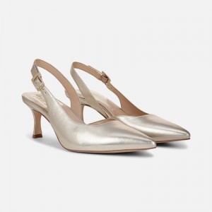 Naturalizer 27 EDIT Felicia 4 Slingback Dress Shoe Womens Gold Heeled Slingbacks JH17-3887Y5