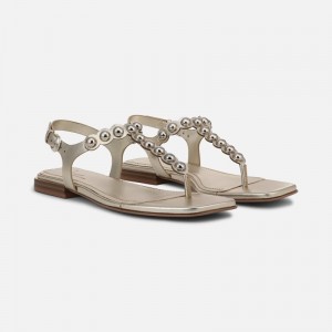 Naturalizer 27 EDIT Nara Sandal Womens Gold Flat Sandals RZ84-9134Z6