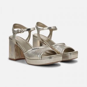 Naturalizer 27 EDIT Paloma Platform Sandal Womens Gold Heeled Sandals DQ11-5341C2