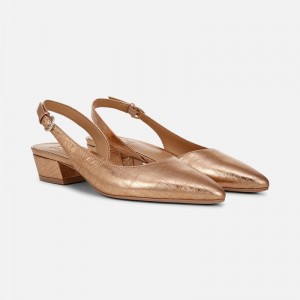 Naturalizer Banks Pointed Toe Flat Womens Gold Slingbacks GV85-8995T7