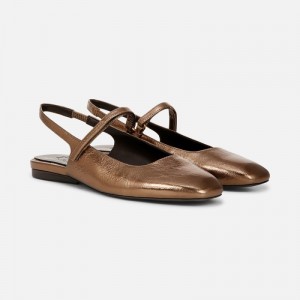 Naturalizer Connie Mary Jane Slingback Flat Womens Gold Slingbacks LF31-3301U0