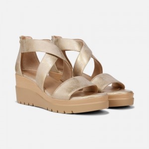 Naturalizer Soul Goodtimes Wedge Sandal Womens Gold Wedge Sandals ZR17-6277S8