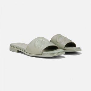 Naturalizer Genevieve Slide Sandal Womens Green Flat Sandals LK73-8033T4