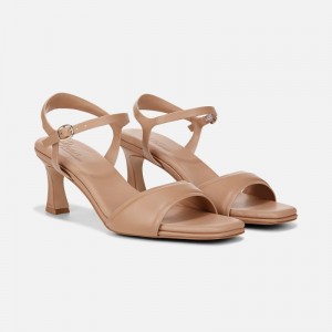 Naturalizer 27 EDIT Grace Dress Sandal Womens Grey Brown Kitten Heels AV30-3340R2