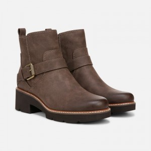 Naturalizer Cabaret Moto Boot Womens Grey Brown Booties GN08-1898G6