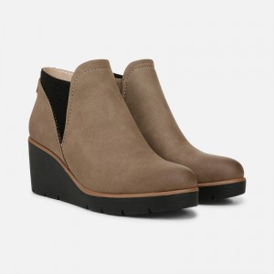 Naturalizer SOUL Affirm Weather Resistant Ankle Booties Womens Grey Brown Booties CN54-0234P0
