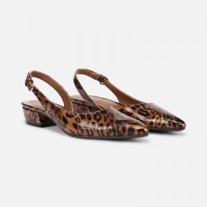 Naturalizer Banks Pointed Toe Flat Womens Leopard Slingbacks TU87-2437E5