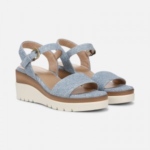 Naturalizer SOUL Graciela Wedge Sandal Womens Light Blue Wedge Sandals SG07-0327J2