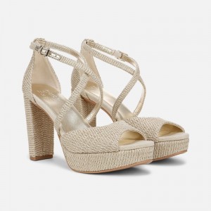 Naturalizer Melody Dress Sandal Womens Light Brown Metallic Heeled Sandals YP01-1031N1