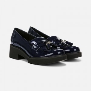 Naturalizer Desmond Lug Loafer Womens Navy Loafers SB86-7326Y4