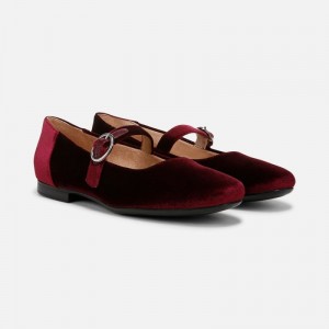 Naturalizer Kelly Mary Jane Flat Womens Red Ballet Flats NH38-6658A9