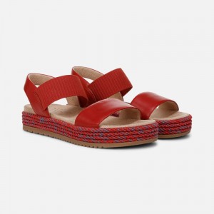 Naturalizer SOUL Diana Strappy Sandal Womens Red Platform Sandals GK36-0326P2