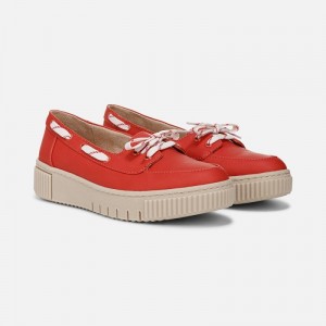 Naturalizer SOUL Tia Boat Shoe Womens Red Loafers GW35-7065R4