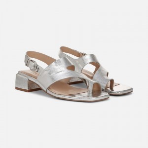 Naturalizer 27 EDIT Audra Dress Sandal Womens Silver Heeled Sandals QY67-8027F9