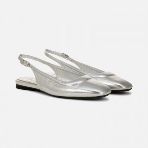 Naturalizer 27 EDIT Cadence Slingback Flat Womens Silver Slingbacks QZ77-3037H9