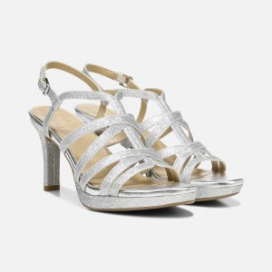 Naturalizer Baylor Dress Sandal Womens Silver Heeled Sandals JB68-9408L0