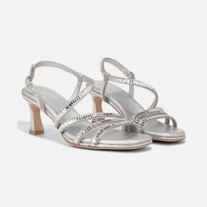 Naturalizer Galaxy 2 Strappy Sandal Womens Silver Heeled Sandals BC83-2643U2