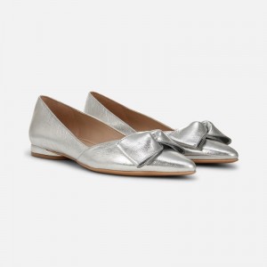 Naturalizer Havana Bow Flat Womens Silver Shoes SQ78-0508X7