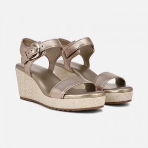 Naturalizer Stella Wedge Sandal Womens Silver Wedge Sandals AD02-5582M3