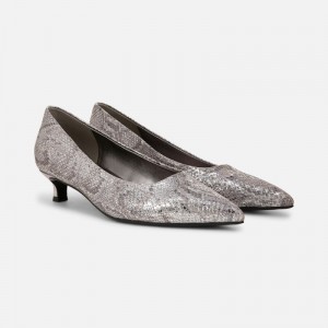Naturalizer Natalia Kitten Heel Womens Silver / Snake Kitten Heels NX88-4668T5