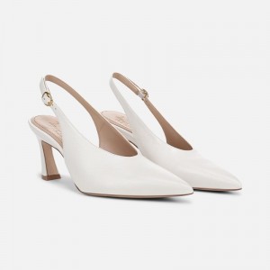 Naturalizer 27 EDIT Elaine Slingback Dress Shoe Womens White Pointed Toe RZ78-3108X2